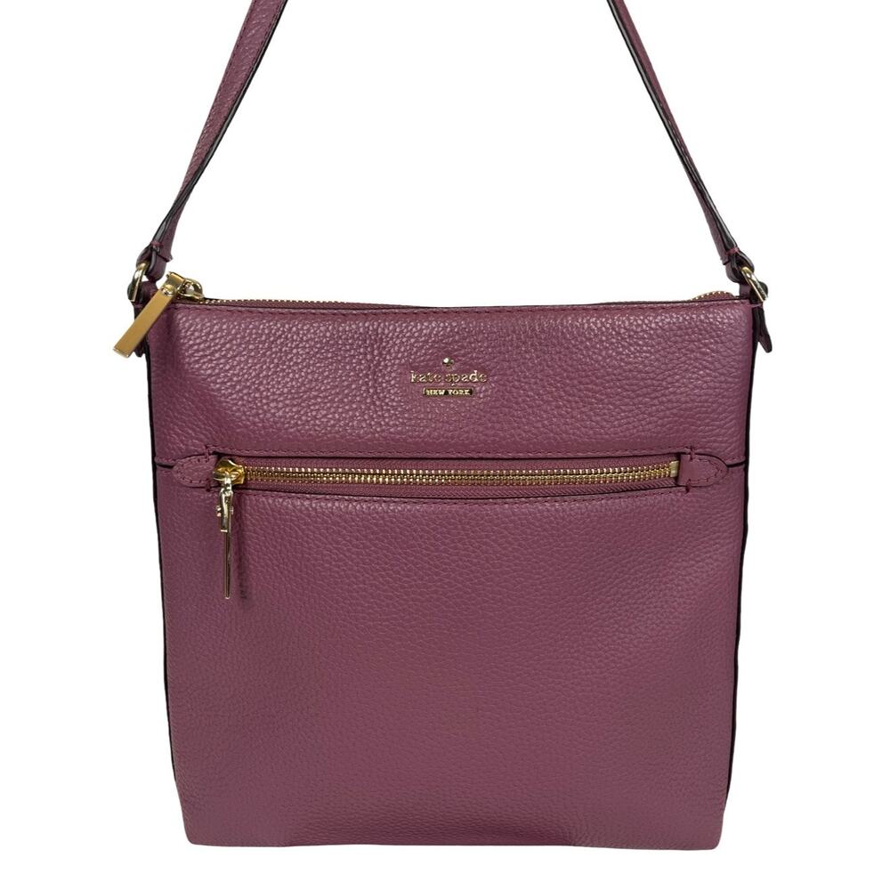 Kate Spade Pebbled Leather Crossbody Bag in Mauve Pink with Gold Hardware